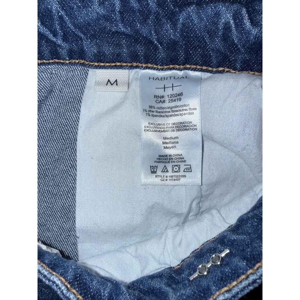 Habitual Denim Skort Women's Size Medium Faux Wrap High Rise Pockets EUC $80 - Picture 5 of 8